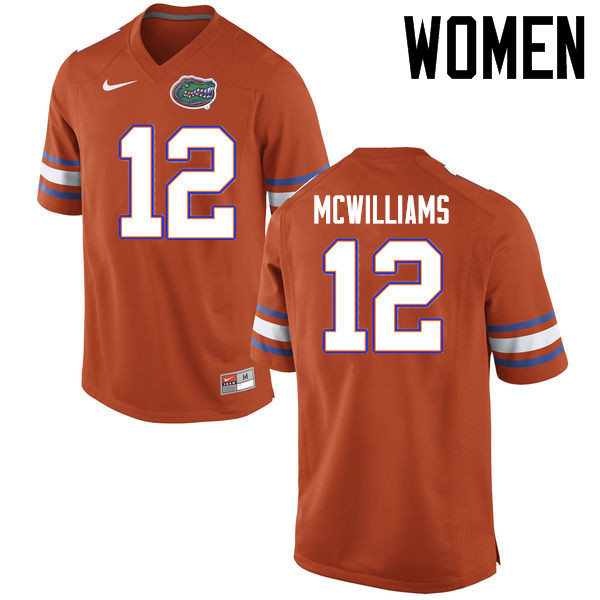 Women Florida Gators #12 C.J. McWilliams College Football Jerseys Sale-Orange